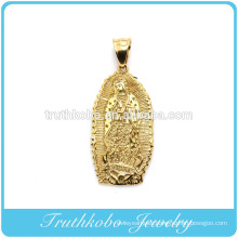 2016 High quality fashion christian vacuum plating gold stainless steel religious pendant holy mother Maria necklace pendant